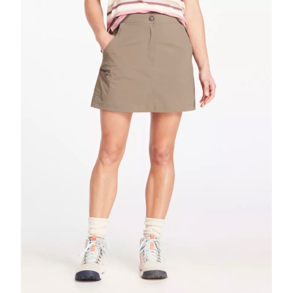 L.L. Bean Water-Repellent Comfort Trail Hiking Skort Mid-Rise Women's 4 Taupe